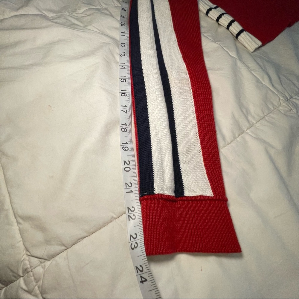 Rare Brandy Melville Red Cropped Quarter-zip Sweater Size L - Picture 12 of 14